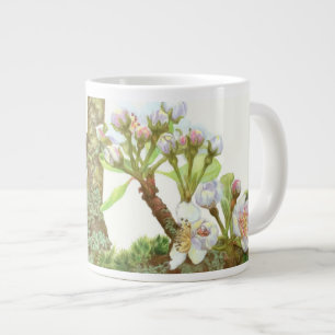 Bloedbloei op een tak, witte bloem grote koffiekop