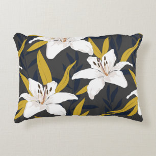 Bloedbloem naadloos patroon. Lily bloemen met Accent Kussen