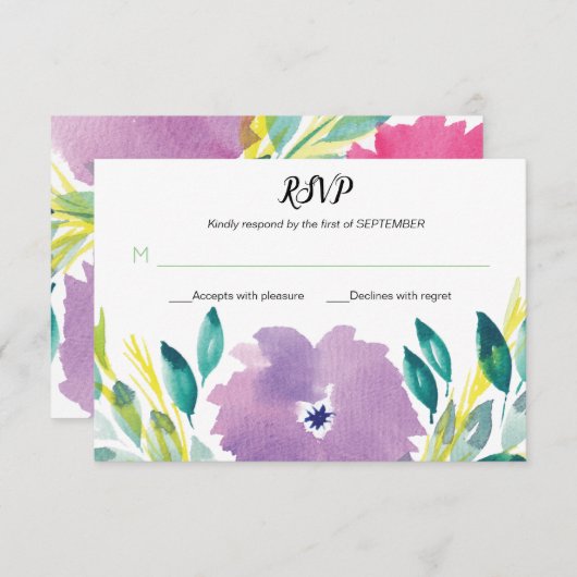 Bloedbloem RSVP-kaart Kaart (Voorkant / Achterkant)