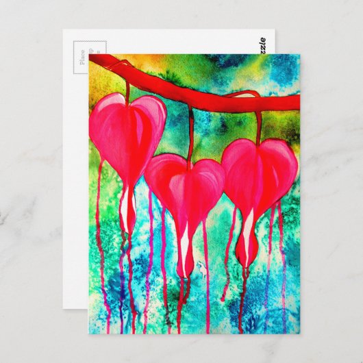 Bloedbloemen Briefkaart (Voorkant / Achterkant)