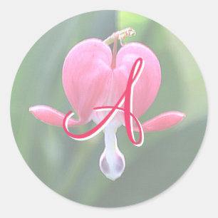 Bloedbloemen monogram A teken Ronde Sticker