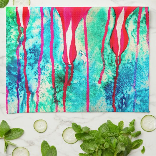 Bloedbloemen Theedoek (Gevouwen)