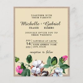 Bloedbloemen van bloesem. Summer botanical Wedding Flyer