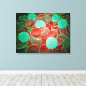 Bloedcellen met rode bloedcellen canvas afdruk (Insitu (Houten vloer))