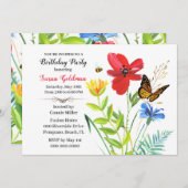 Bloeddag Partij voor Vrouwenventilator Kaart (Voorkant / Achterkant)