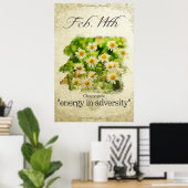 Bloeddagbloemen op 14 februari "Chamomile" Poster (Thuiskantoor)