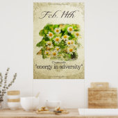 Bloeddagbloemen op 14 februari "Chamomile" Poster (Keuken)