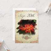 Bloeddagbloemen op 20e "Rode spinlly" Kaart (Voorkant / Achterkant in situ)