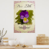 Bloeddagbloemen op 27 december "Pansy" Poster (Keuken)