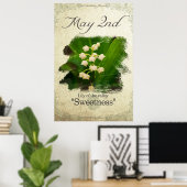 Bloeddagbloemen op 2 mei "Lily of the valley" Poster (Thuiskantoor)