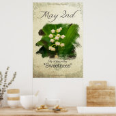Bloeddagbloemen op 2 mei "Lily of the valley" Poster (Keuken)