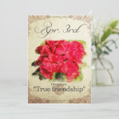 Bloeddagbloemen op 3 april "Geranium" Kaart (Staand voorkant)