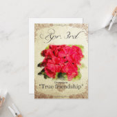 Bloeddagbloemen op 3 april "Geranium" Kaart (Voorkant / Achterkant in situ)