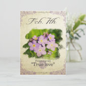 Bloeddagbloemen op 7 februari "Vergeet me niet" Kaart (Staand voorkant)