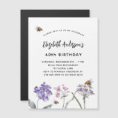 Bloeddagplanten overtreden roze bijenluxe magnetische uitnodiging (Voorkant / Achterkant)