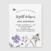 Bloeddagplanten overtreden roze bijenluxe magnetische uitnodiging (Voorkant)