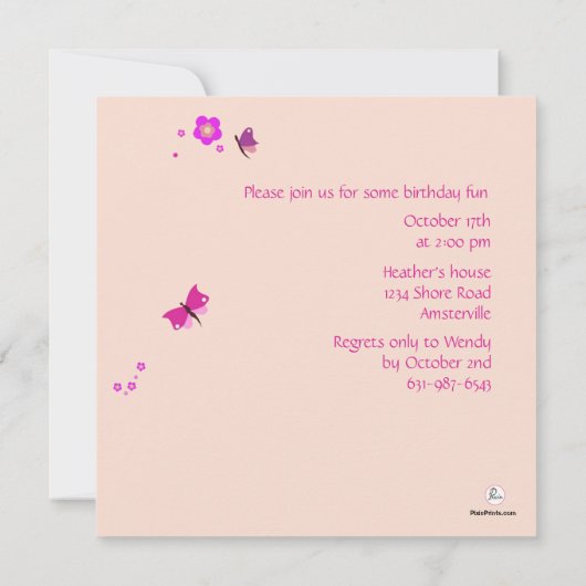 Bloeddans - Fotouitnodiging Kaart (Achterkant)