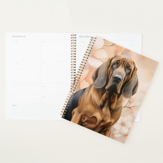 Bloeddashondliefhebber en perzikbloesem planner (Display)