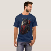 Bloeddemon Samurai Kat In Kimono cadeau jongen T-shirt (Voorkant volledig)
