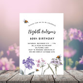 Bloeddieren in het wild vielen roze bijen tegen. uitnodiging briefkaart