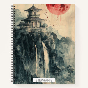 Bloeddmaan Pagode Inktwassing Notitieboek
