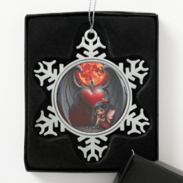 Bloeddmaan Valentijnsfee Tin Sneeuwvlok Ornament