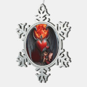 Bloeddmaan Valentijnsfee Tin Sneeuwvlok Ornament (Rechts)