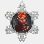 Bloeddmaan Valentijnsfee Tin Sneeuwvlok Ornament (Voorkant)