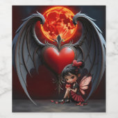 Bloeddmaan Valentijnsfee Wijn Etiket (Enkel label)
