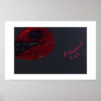 Bloeddmaanverlichte Nachtpleinposter Poster