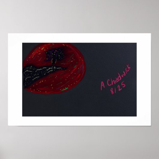 Bloeddmaanverlichte Nachtpleinposter Poster (Voorkant)