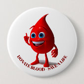 Bloeddonatie, type bloed ronde button 4,0 cm (Voorkant)