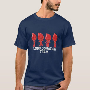 Bloeddonatieteam Type A B O AB Fun World Blood T-shirt
