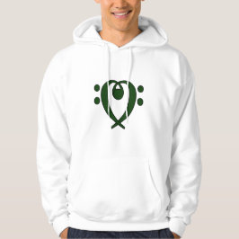 Bloeddonkergroen hart hoodie