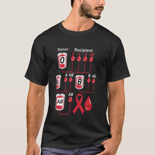 Bloeddonor Doneert Onafgebroken Bloed Wereld Donor T-shirt (Voorkant)