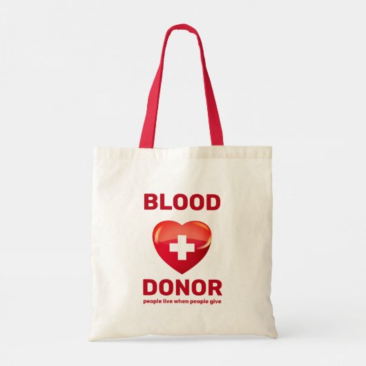Bloeddonor - Hart w Cross (mensen leven wanneer..) Tote Bag (Achterkant)