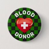 Bloeddonor Heart w Cross Ronde Button 5,7 Cm (Voorkant)