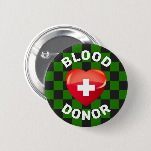 Bloeddonor Heart w Cross Ronde Button 5,7 Cm (Voorkant /achterkant)