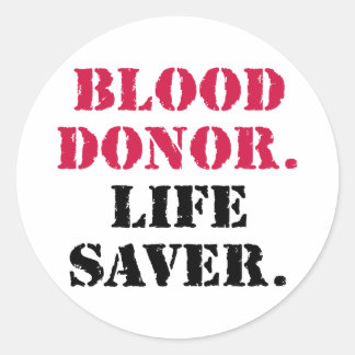 Bloeddonor. Levensredder. Ronde Sticker