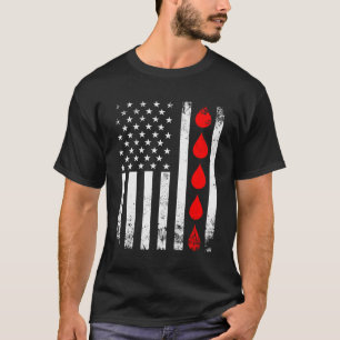Bloeddonor Phlebotomist American Flag Donate Bloo T-shirt
