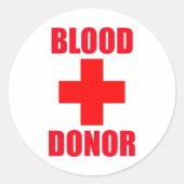 Bloeddonor Ronde Sticker (Voorkant)