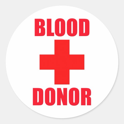 Bloeddonor Ronde Sticker (Voorkant)