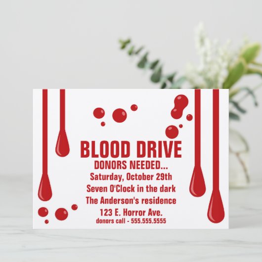 BLOEDDONOREN HEBBEN Halloween Invitation NODIG Kaart (Staand voorkant)