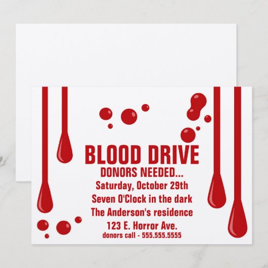 BLOEDDONOREN HEBBEN Halloween Invitation NODIG Kaart (Voorkant / Achterkant)