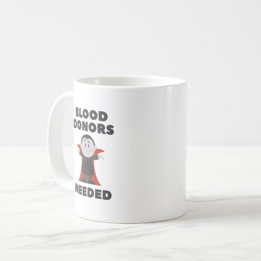 Bloeddonoren nodig koffiemok (Voorkant links)