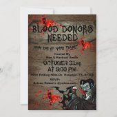 Bloeddonoren nodig Volwassen Halloween uitnodiging (Voorkant)