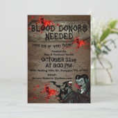 Bloeddonoren nodig Volwassen Halloween uitnodiging (Staand voorkant)