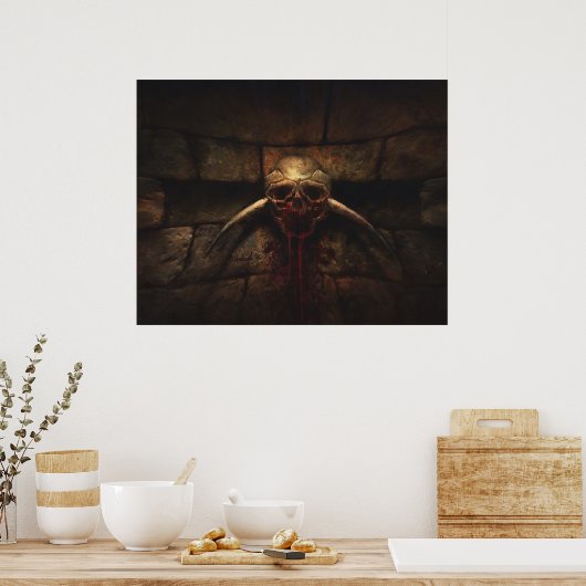 Bloeddorst - duinkerhorrordruk poster (Keuken)