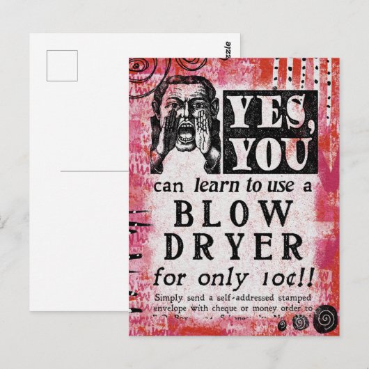 Bloeddroger - Funny Vintage Ad Briefkaart (Voorkant / Achterkant)