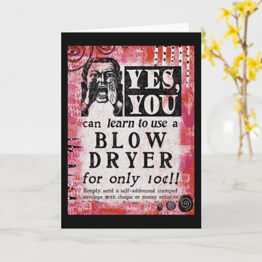 Bloeddroger - Funny Vintage Ad Kaart (Gele Bloem)